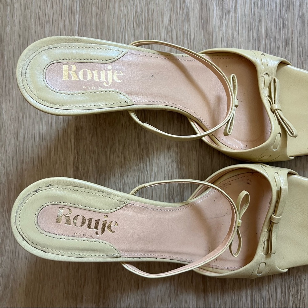 Rouje Paris Eve Wedge Mules Nappa Butter Yellow Size 37 - Picture 12 of 16